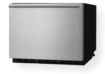 Summit 21.5” Drawer Refrigerator by Summit Appliance – 21.5", 1.6 cubic_feet, Stainless Steel, Black, Model FF1DSS