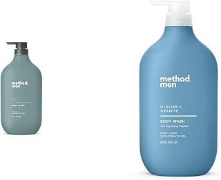 Method Body Wash; Sea + Surf; 28oz; 1 pack & Men Body Wash, Glacier + Granite, Paraben and Phthalate Free, 28 FL Oz (Pack of 1)