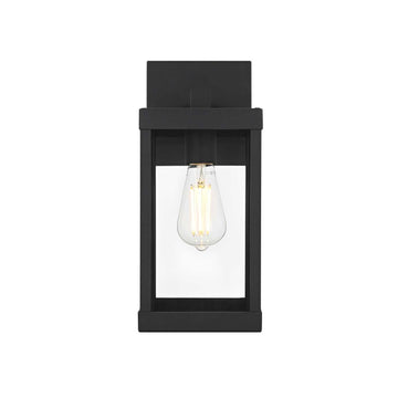 Peter One Light Outdoor Wall Sconce Black by Lighting Design – 8.2", Iron, Black, Model OD413W14BK