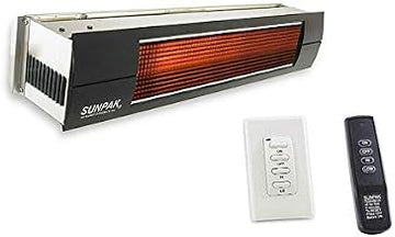SUNPAK S34S TSR Hanging Patio Heater Stainless Steel Natural Gas (NG) Black Front Fascia Kit