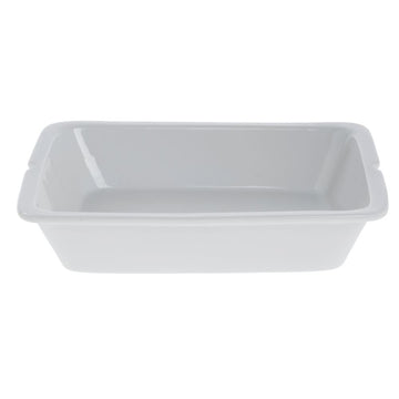 Chafer Chafing Dish Food Pan 3 7/10 Quart Porcelain - 13"L x 10 1/2"W x 2 1/2"H by HUBERT – Porcelain, White, Model D80