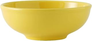 Tuxton China BSB-3503 Menudo/Salad Bowl, 35 oz., 7-5/8" Diameter x 2-3/4"H, Round, Microwave and Dishwasher Safe, Oven Proof, Fully Vitrified, Ceramic, DuraTux, Concentrix, Saffron, Pack of 12