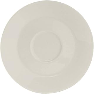 Tuxton China AMU-084 Saucer, 6" Diameter, Round, Microwave and Dishwasher Safe, Oven Proof, Fully Vitrified, Ceramic, AlumaTux, Modena, Pearl White, Pack of 36