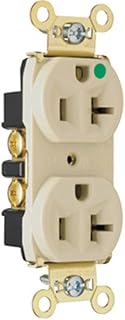 Pass & Seymour Legrand 20 Amp Hosiptal Grade Compact Duplex Outlet Ivory 1 Pack