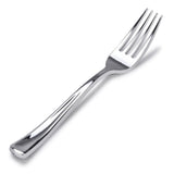 Plastic Silver Forks (75 Pack) - Glossy Silver Cutlery - Heavy Weight by Stock Your Home – 75 Count, Plastic, Silver, Pack of 75, Model 2616