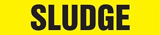 Accuform RPK639SSD Self-Stick "Sludge" Pipe Marker for 2-1/2" to 6" OD Pipe, Black on Yellow, 2-1/2" H x 12" W