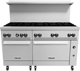 60-SS-10B-N Vulcan Endurance Gas Range - 10 Burners - 2 Ovens - 60-SS-10B-P, Standard, Natural