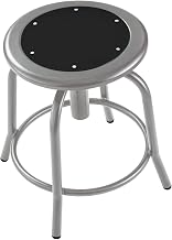 NPS 6800 Series 18-24" Swivel Metal Stool with Black Seat in Gray