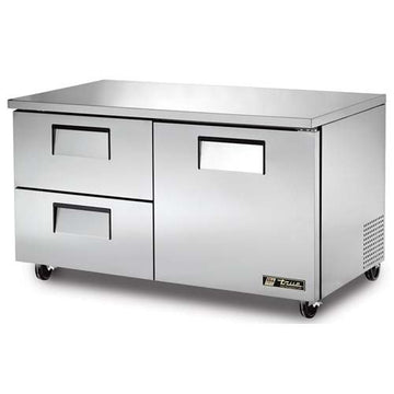 TUC-60D-2 Series Solid Drawered Two Section Undercounter Refrigerator by TRUE – Stainless Steel, Model TUC-60D-2-HC