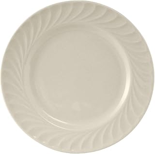 Tuxton MEA-055 Vitrified China Meridian Plate, 5-5/8", Eggshell (Pack of 36),
