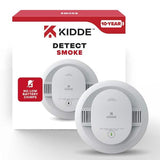 10-Year Battery Powered Smoke Detector with Photelectric Sensor by Kidde – Solid Black, Model 21031466