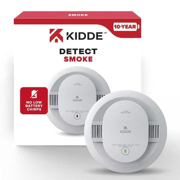 10-Year Battery Powered Smoke Detector with Photelectric Sensor by Kidde – Solid Black, Model 21031466