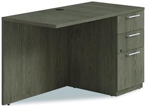 Alera Seville Series Desk Return with Pedestal, Right, 48" x 24" x 29", Walnut