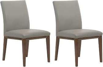 Starlight Canyon Home Top Grain Leather Dining Chair with Foam Seat, Armless Scandi Modern Side Chair for Kitchen Dining Room