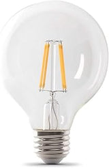 Feit Electric G25 Enhance Glass Filament Globe LED Light Bulb, 60W Eq