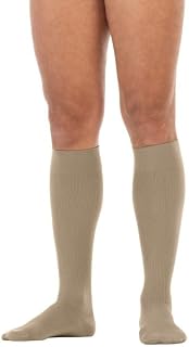 JOBST forMen SoftFit Knee High 15-20 mmHg Compression Socks, Closed Toe, Khaki, Medium, Long