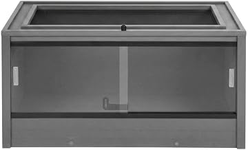 Grey Reptile Lounge, Durable Glass and Stainless Steel, Easy Care, 36 inches, Modern Design, Low Maintenance, Reptile Habitat Accessory