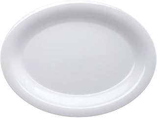 G.E.T. Diamond White Oval 9-1/2 x 7-1/4" White Platter
