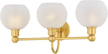 Mitzi H1019303-AGB Jerica - 3 Light Bath and Vanity 10.75 inches Tall and 24.5 inches Wide - Aged Brass