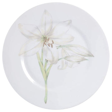 Lifestyles White Flower 10-3/4-Inch Dinner Plate by Corelle – Large, Glass, White Flower, Model 1074071