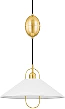 Mitzi H866701-AGB/SWH Mariel - 1 Light Pendant 12 inches Tall and 18 inches Wide - Aged Brass/Soft White