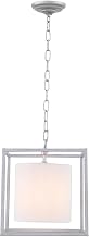 Mirin 1 Light Vintage Silver and White Shade Pendant