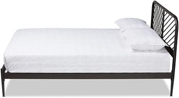 Baxton Studio Dora Modern and Contemporary Industrial Black Finished Metal Queen Size Platform Bed