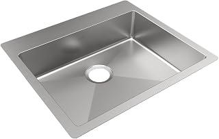 Elkay ECTSRAD2522600 Crosstown 18 Gauge Stainless Steel 25" x 22" x 6" 0-Hole Single Bowl Dual Mount ADA Sink