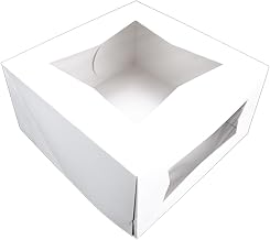 SOUTHERN CHAMPION TRAY SCT 24453 White Window Bakery Box, Cake Carrier, Treat Box, Dessert Box, Wedding Cake Box, 10" x 10" x 5", Case of 100
