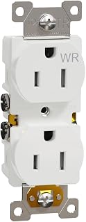 Square D by Schneider Electric Square D X Series 125V Weather Resistant Outdoor Tamper Resistant Outlet, Duplex 15 Amp, Matte White