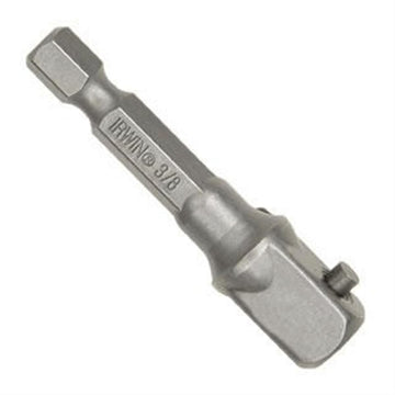 Tools Irwin 1-5/8" x 3/8" Square Drive Socket Adapter – One Size, Metal, Silver, Model 93782