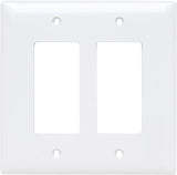 Pass & Seymour Wall Plate, 2 Gang, Jumbo | Unbreakable Nylon | For Decorator/GFCI | White | Pack of 10