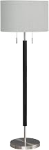 Monarch Specialties I 9748 Lighting, 60" H, Floor Lamp, Nickel Metal, Grey Shade, Contemporary