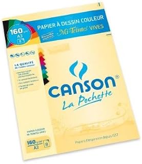 CansonPapier Drawing Pouch Mid-Dyed Bright A3 8 Sheets 160 g/m²