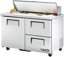 TRUE TSSU-48-12D-2-HC 48" Refrigerated Sandwich Salad Unit, Fits (12) 1/6 Size Pans, One Door & Two Drawers