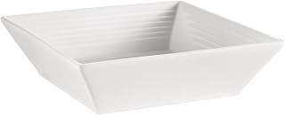 CAC China TGO-B8 Tango 42-Ounce Bone White Porcelain Square Bowl, 8-Inch, Box of 24