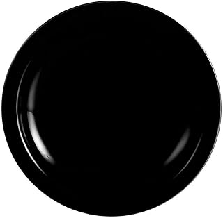 CAC China L-6NR-BLK Plate N.R. Black 6 1/2" Stoneware Round, Color, Set of 36