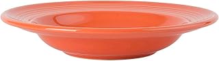 Tuxton Concentrix Papaya Solid Color 12-Ounce Rim Soup, Case of 24, Orange; Scratch Resistant; Chip Resistant; Lead & Cadmium Free; Dishwasher, Microwave, Oven Safe