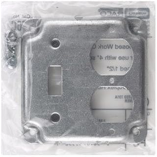 Hubbell Raco 906C 4" Square 2 Gang Combination Duplex & Toggle Box Cover