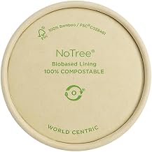World Centric Paper Lids for 4 oz NoTree Portion Cups | 1000 count, Brown