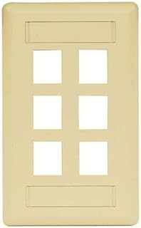 Hubbell IFP16EI 6 Port Rear Loading Single Gang Face Plate Electric Ivory
