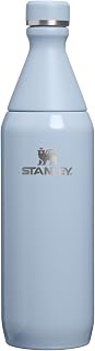 STANLEY All Day Slim Bottle, 20 oz, Blue Dream Gloss | Removable Top for Adding Ice | Leakproof Water Bottle| Slim Design for Travel & Gym | Insulated Stainless Steel | BPA-Free