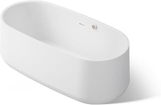Kohler 40222-GH-0 Ceric® 60" x 29" freestanding Heated BubbleMassage™ bath, White