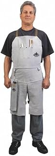 MCR Safety 38236MW 24 by 36-Inch Memphis Split Cow Leather Welding Bib Apron with Split Leg and Front Pocket, Gray