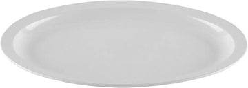 G.E.T. OP-614-W Melamine Oval Serving Platter, 13.25" x 9.75", White (Set of 12) | Dishwasher safe, Shatterproof, Stackable design, Buffet service, Great for Entrees, Salads, Desserts and Appetizers
