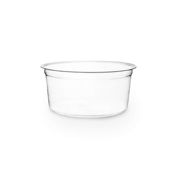 Compostable 12oz Clear Round Deli Containers by Vegware – 12oz, 12.0 ounces, Polyethylene Terephthalate (PET), Clear, Pack of 500