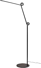 Adesso ADS360 Knot LED Floor Lamp, Adjustable, 69-1/2"H, Frosted Shade/Black Base