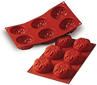 Silikomart Professional SF076 Silicone Mold, Sunflower 3.89 Ounce, 2.99 Inch Diameter x 1.57 Inch High, 6 Cavities