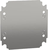 Square D by Schneider Electric NSYMM22 Multipurpose Plain Mounting Plate for Electrical Boxes, Compatible with Spacial CRN, S3D, S3X, and PLM Enclosures, Galvanized Steel, 200mm H x 200mm W