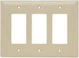 Legrand Pass & Seymour TPJ263I Trademaster Jumbo Oversized Unbreakable Nylon Wall Plate, 3 Gang, Three Decorator Rocker GFCI Cover, Ivory (1 Count)